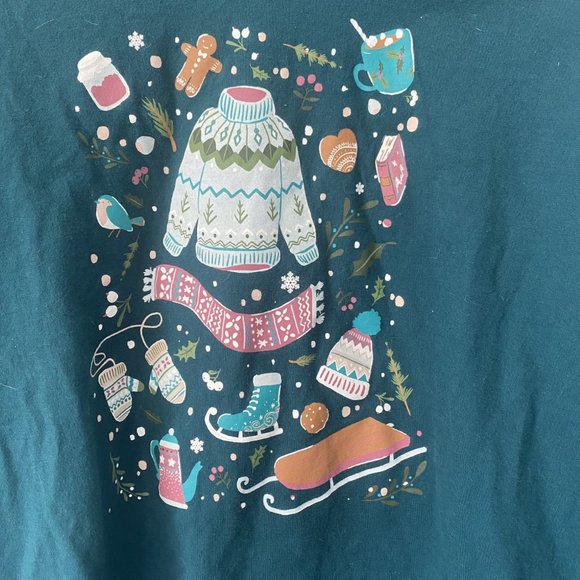 Teal Long Sleeve Lounge Top-Pajama Top Size Large - Picture 8 of 9